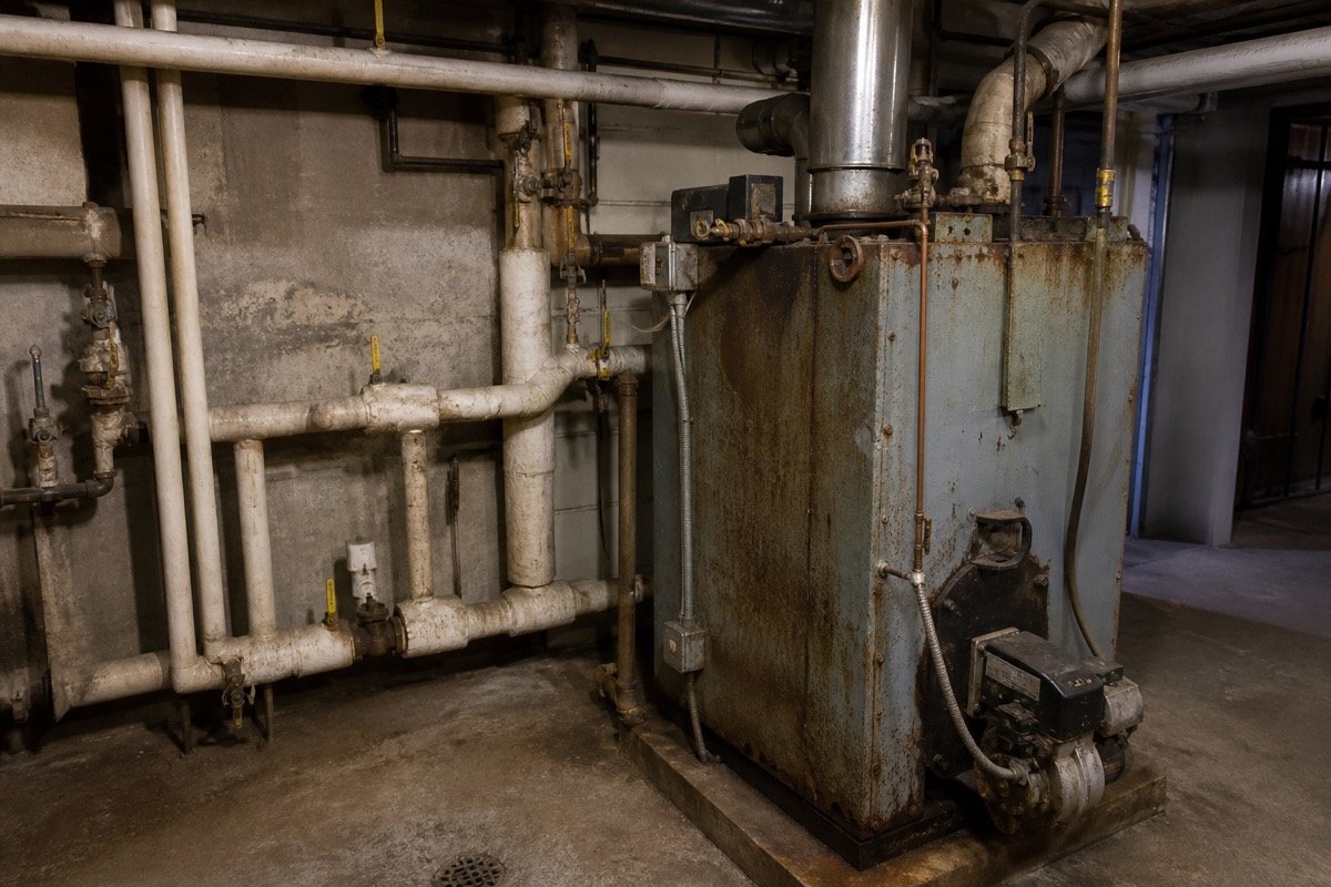 Central boiler replacement — condo building — before