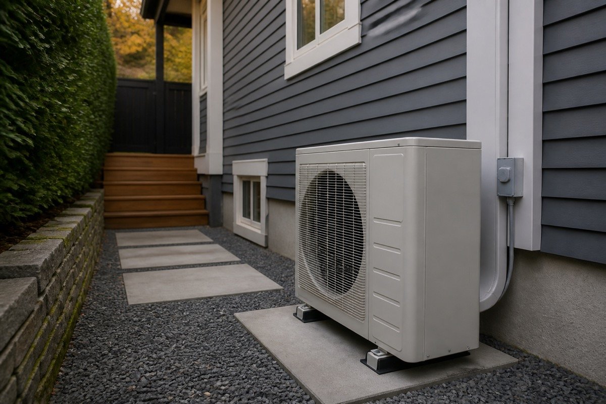 Heat pump retrofit — single-family home — after