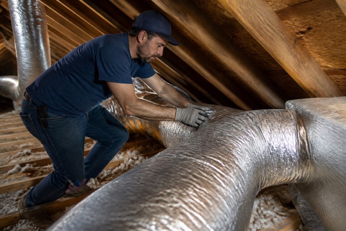 Ductwork redesign and indoor air quality upgrade — during